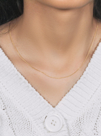 14k Yellow Gold Diamond Cut Round Wheat Chain 0.6mm