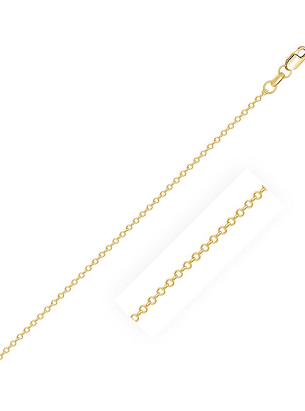 14k Yellow Gold Diamond Cut Cable Link Chain 0.8mm