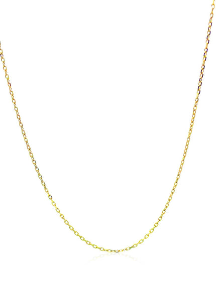14k Yellow Gold Diamond Cut Cable Link Chain 0.8mm