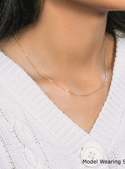 14k Yellow Gold Diamond Cut Cable Link Chain 0.8mm