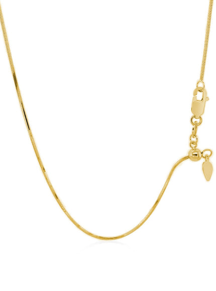 14k Yellow Gold Adjustable Snake Chain 0.85mm