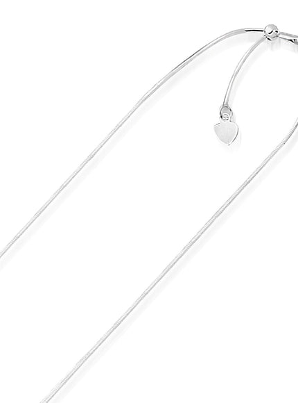 14k White Gold Adjustable Snake Chain 0.85mm