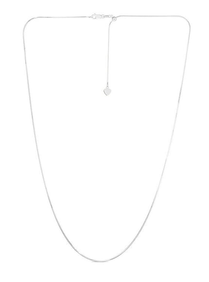 14k White Gold Adjustable Snake Chain 0.85mm
