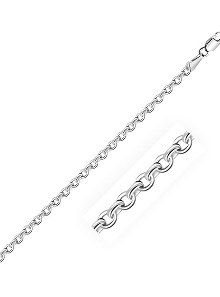 3.1mm 14k White Gold Diamond Cut Cable Link Chain