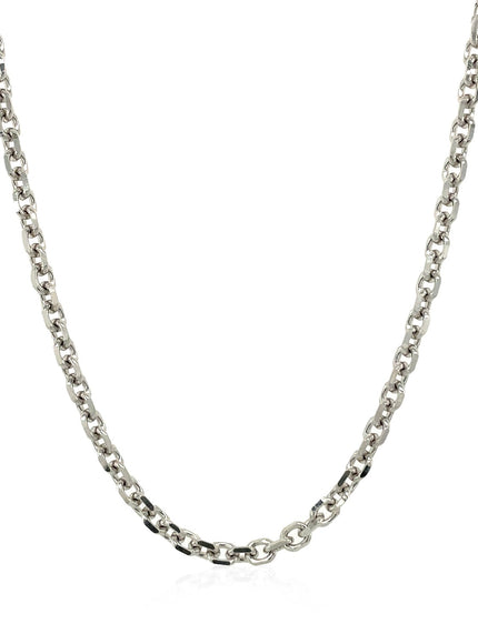 3.1mm 14k White Gold Diamond Cut Cable Link Chain