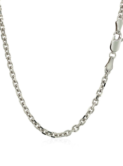 3.1mm 14k White Gold Diamond Cut Cable Link Chain