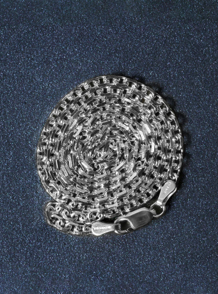 3.1mm 14k White Gold Diamond Cut Cable Link Chain