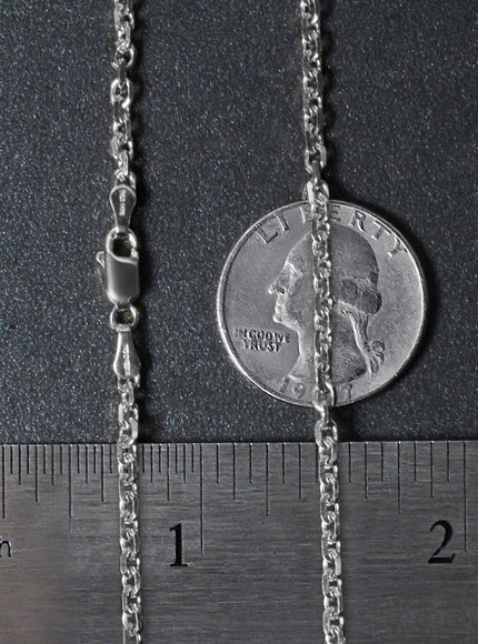 3.1mm 14k White Gold Diamond Cut Cable Link Chain