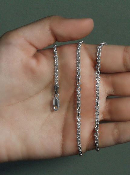 3.1mm 14k White Gold Diamond Cut Cable Link Chain