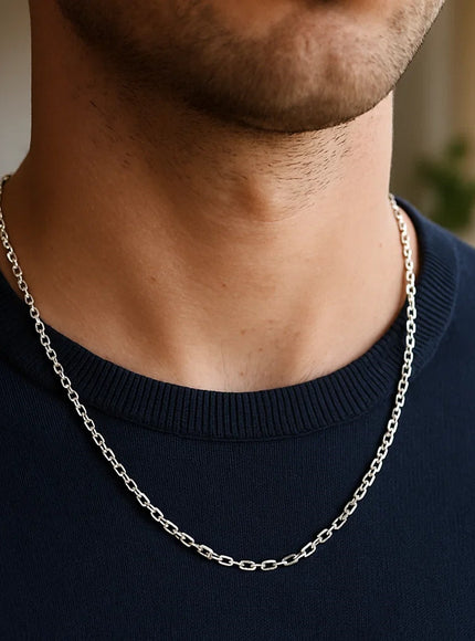 3.1mm 14k White Gold Diamond Cut Cable Link Chain