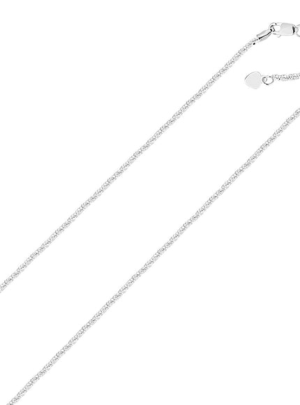 14k White Gold Adjustable Sparkle Chain 1.5mm