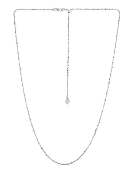 14k White Gold Adjustable Sparkle Chain 1.5mm