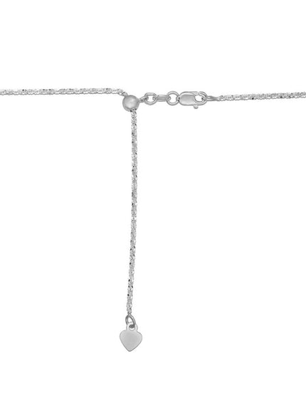 14k White Gold Adjustable Sparkle Chain 1.5mm