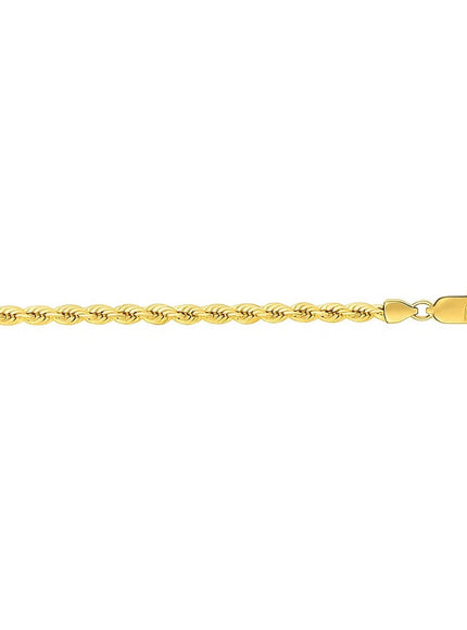 3.0mm 14k Yellow Gold Solid Rope Bracelet