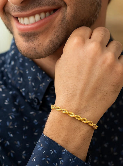 4.0mm 14k Yellow Gold Solid Diamond Cut Rope Bracelet