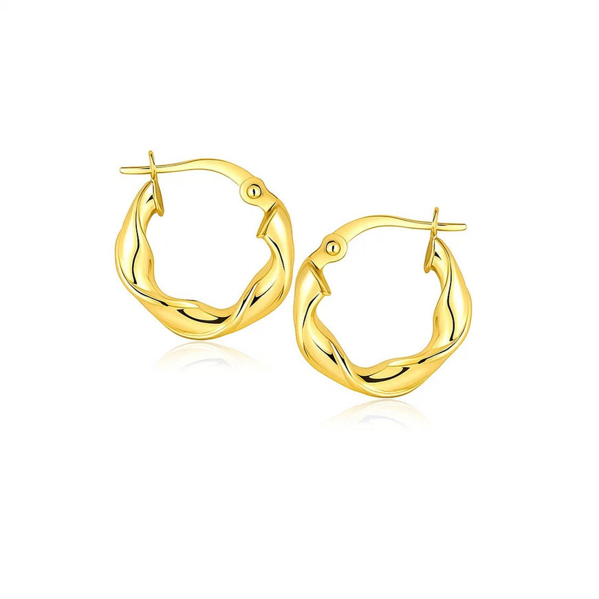 14k Yellow Gold Hoop Earrings (5/8 inch)