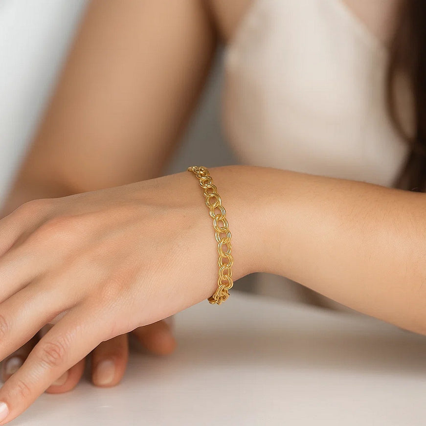 4.0 mm 14k Yellow Gold Lite Charm Bracelet