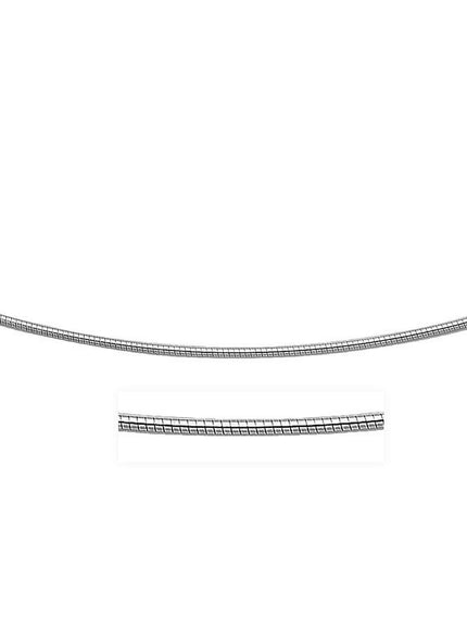 14k White Gold Necklace in a Round Omega Chain Style