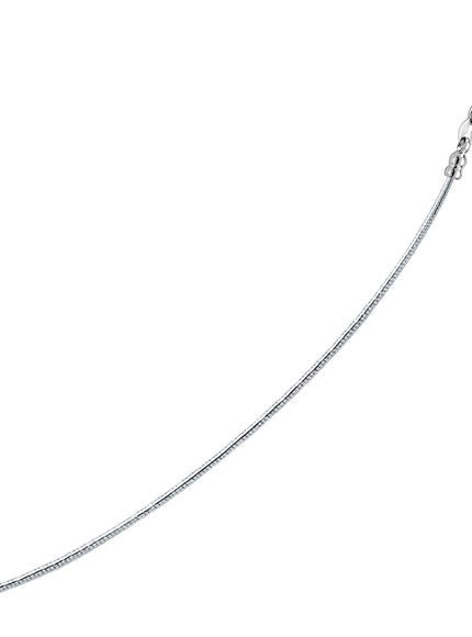 14k White Gold Necklace in a Round Omega Chain Style