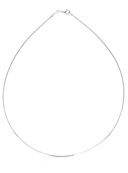 14k White Gold Necklace in a Round Omega Chain Style