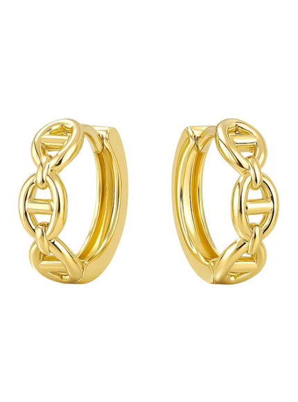 14k Yellow Gold Oval Mariner Huggies