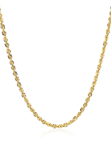 10K Yellow Gold Hollow Diamond Cut Rope Chain (2.00 mm)