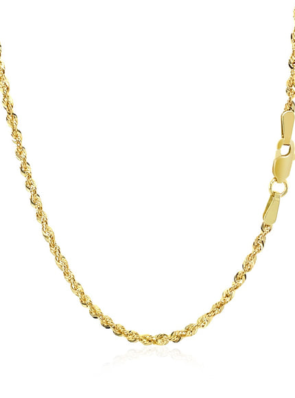 10K Yellow Gold Hollow Diamond Cut Rope Chain (2.00 mm)