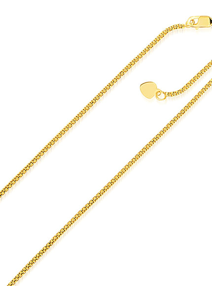 14k Yellow Gold Adjustable Popcorn Chain 1.3mm