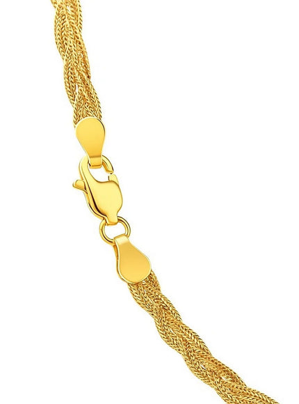 3.5mm 14k Yellow Gold Braided Chain