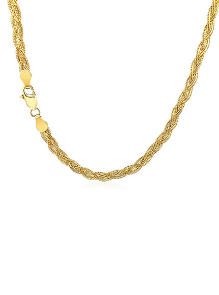3.5mm 14k Yellow Gold Braided Chain