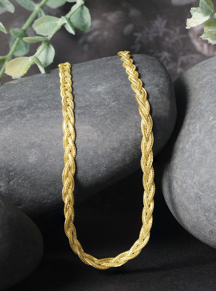 3.5mm 14k Yellow Gold Braided Chain