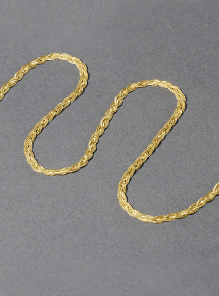 3.5mm 14k Yellow Gold Braided Chain