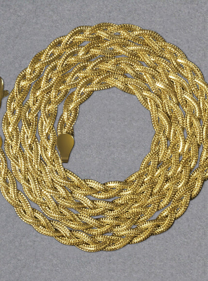 3.5mm 14k Yellow Gold Braided Chain