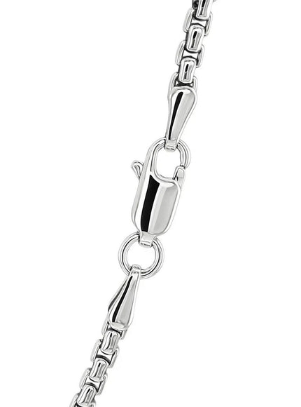 2.4mm 14k White Gold Round Box Chain