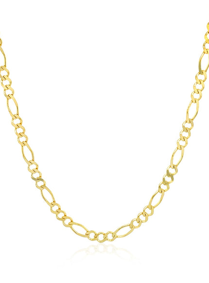 2.8mm 14k Yellow Gold Solid Figaro Chain