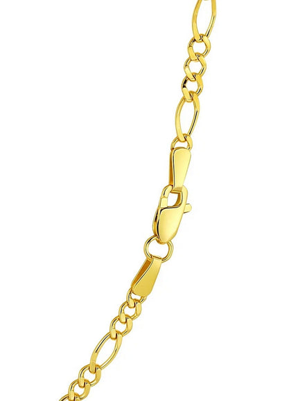 2.8mm 14k Yellow Gold Solid Figaro Chain
