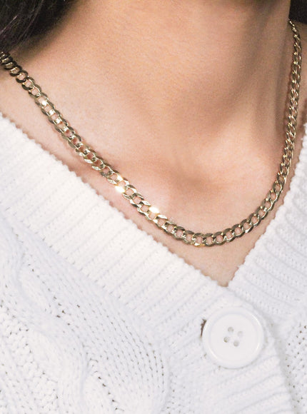 5.7mm 10k Yellow Gold Curb Chain