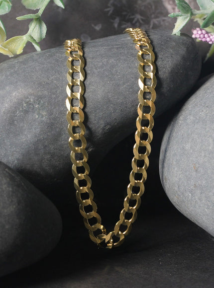 5.7mm 10k Yellow Gold Curb Chain