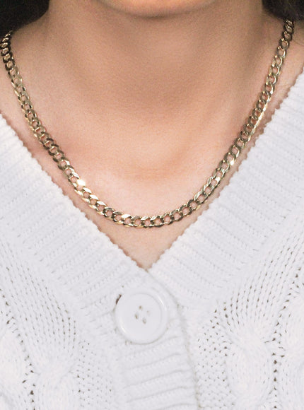 5.7mm 10k Yellow Gold Curb Chain