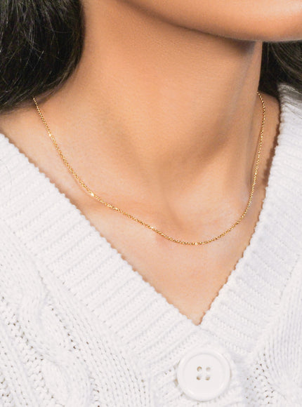 10k Yellow Gold Cable Chain 1.1mm