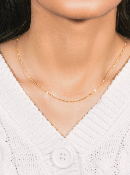 10k Yellow Gold Cable Chain 1.1mm