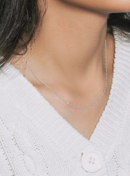 14k White Gold Singapore Chain 0.8mm