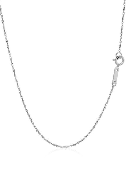 14k White Gold Singapore Chain 0.8mm