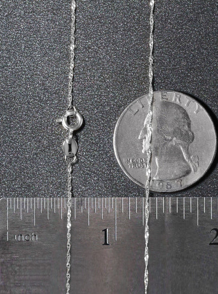 14k White Gold Singapore Chain 0.8mm