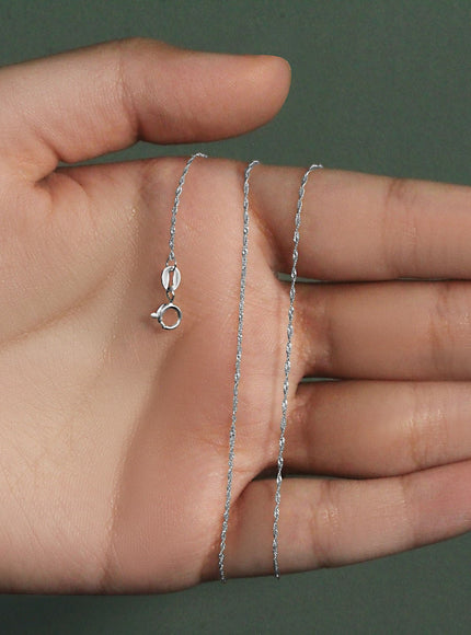 14k White Gold Singapore Chain 0.8mm