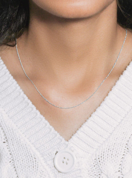 14k White Gold Singapore Chain 0.8mm