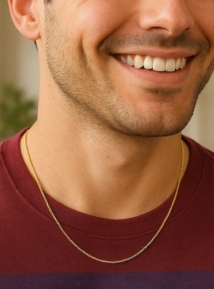 2.0mm 14k Yellow Gold Solid Rope Chain