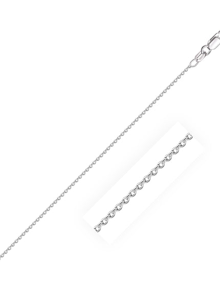 14k White Gold Oval Cable Link Chain 0.97mm