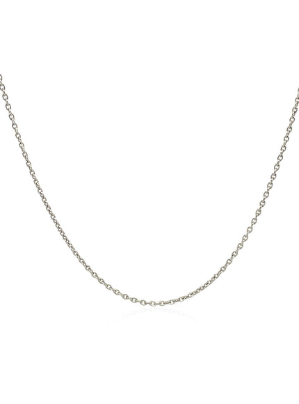 14k White Gold Oval Cable Link Chain 0.97mm