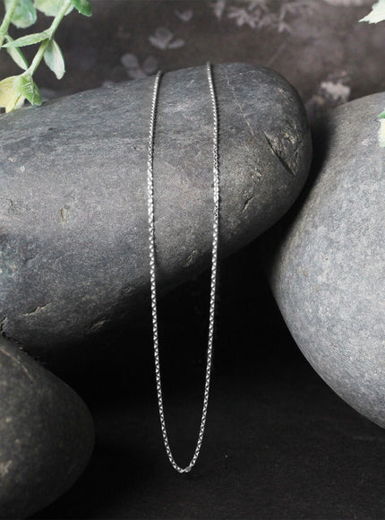 14k White Gold Oval Cable Link Chain 0.97mm